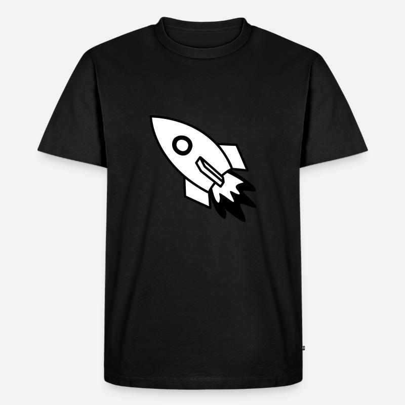 Rakete schwarz - Männer Premium Bio T-Shirt - Schwarz