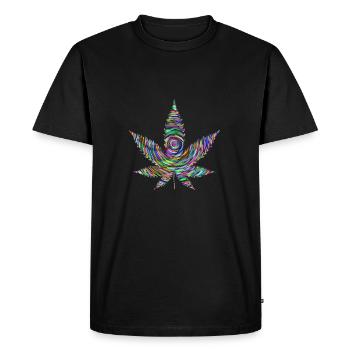 Rainbow Weed - Men's Premium Organic T-Shirt - black - Front - Nico (187cm)