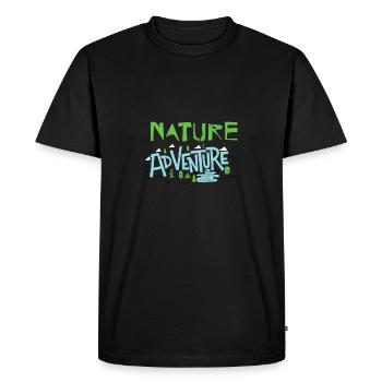 Aventure nature - T-shirt Premium bio Homme - noir - Devant - Nico (187cm)