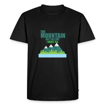La montagne - T-shirt Premium bio Homme - noir - Devant - Nico (187cm)