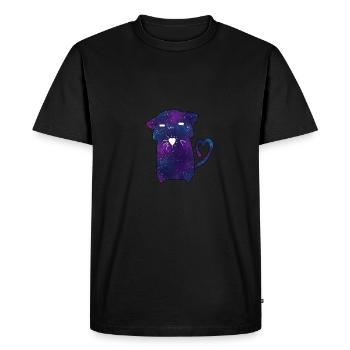 Galaxy cat - Men's Premium Organic T-Shirt - black - Front - Nico (187cm)