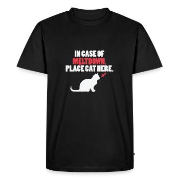 Chat drôle - T-shirt Premium bio Homme - noir - Devant - Nico (187cm)