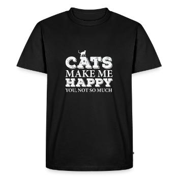 Chat drôle - T-shirt Premium bio Homme - noir - Devant - Nico (187cm)