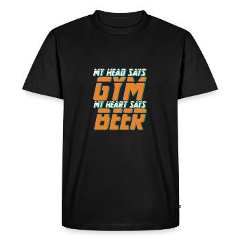 Entraînement musculaire - T-shirt Premium bio Homme - noir - Devant - Nico (187cm)