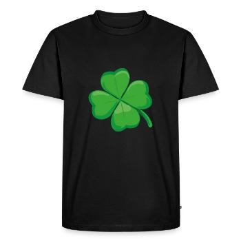 Trèfle porte-bonheur St. Patricks Trèfle Clover - T-shirt Premium bio Homme - noir - Devant - Nico (187cm)