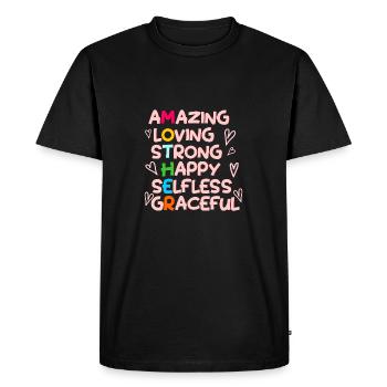 MÈRE - T-shirt Premium bio Homme - noir - Devant - Nico (187cm)