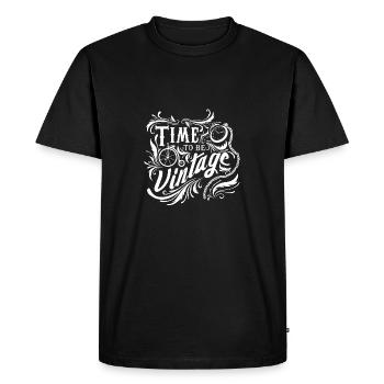 Time to be vintage - Men's Premium Organic T-Shirt - black - Front - Nico (187cm)
