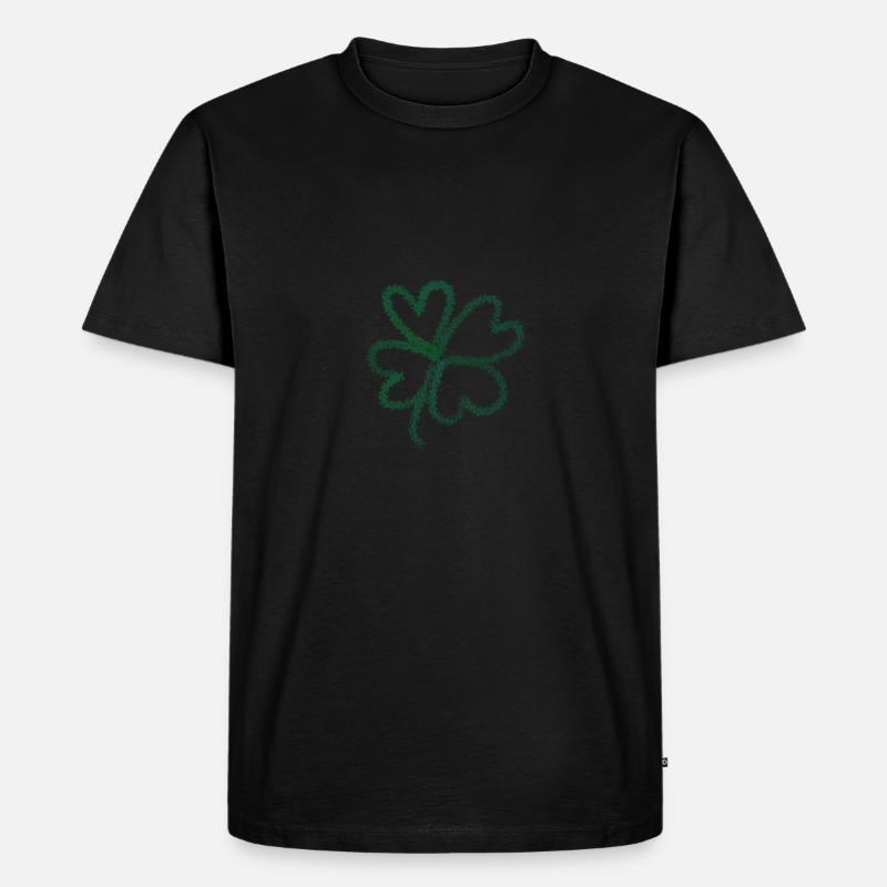 Kleeblatt - Männer Premium Bio T-Shirt - Schwarz