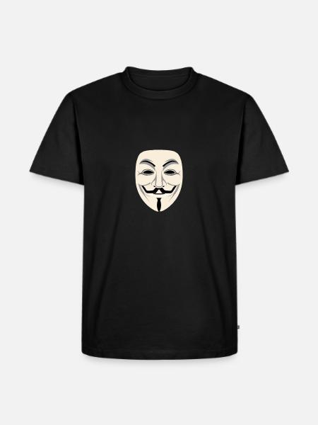 Anonymous Maske - Männer Premium Bio T-Shirt - Schwarz