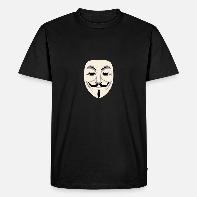 Anonymous Maske - Männer Premium Bio T-Shirt - Schwarz