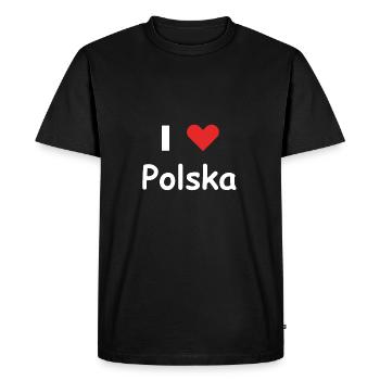 J'aime Polska - T-shirt Premium bio Homme - noir - Devant - Nico (187cm)