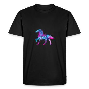 Couleur de l'eau de cheval rose bleu - T-shirt Premium bio Homme - noir - Devant - Nico (187cm)