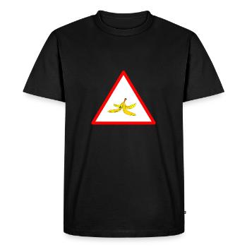 Attention Peau de banane - T-shirt Premium bio Homme - noir - Devant - Nico (187cm)