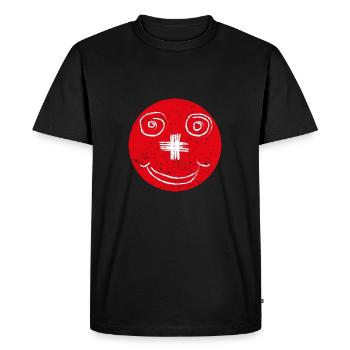 Visage souriant suisse - T-shirt Premium bio Homme - noir - Devant - Nico (187cm)