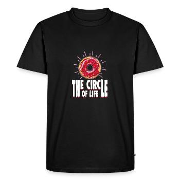 Cool chemise beignet 'le cercle de la vie' - T-shirt Premium bio Homme - noir - Devant - Nico (187cm)