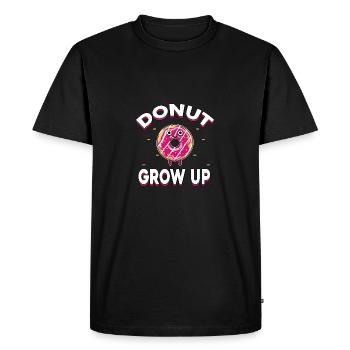 Chemise beignet cool 'Donut grandir' - T-shirt Premium bio Homme - noir - Devant - Nico (187cm)