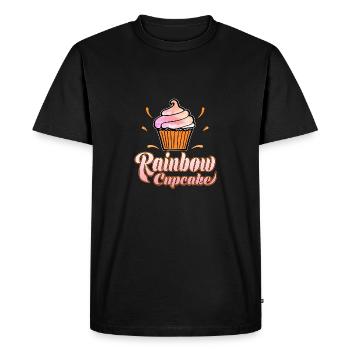 Belle cupcake / chemise à muffins "Rainbow cupcake" - T-shirt Premium bio Homme - noir - Devant - Nico (187cm)