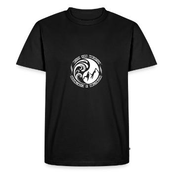 Cadeau cool de surfergirl ying yang sur des montagnes - T-shirt Premium bio Homme - noir - Devant - Nico (187cm)