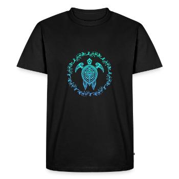 Turtle mandala sea Thailand gift - Men's Premium Organic T-Shirt - black - Front - Nico (187cm)