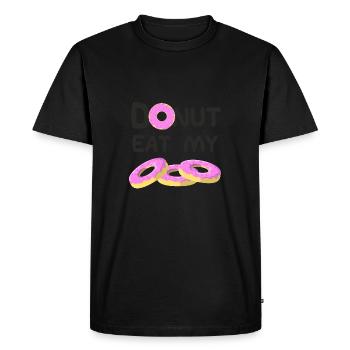 Ne mange pas mes beignets! - T-shirt Premium bio Homme - noir - Devant - Nico (187cm)