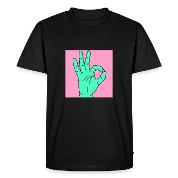 ok rose - T-shirt Premium bio Homme - noir - Devant - Nico (187cm)