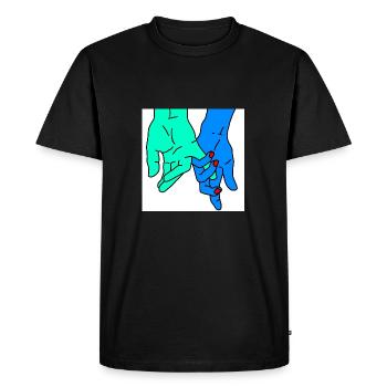 mains vertes - T-shirt Premium bio Homme - noir - Devant - Nico (187cm)