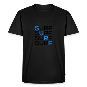 Surf Surf Surf Surf - T-shirt Premium bio Homme - noir - Devant - Nico (187cm)