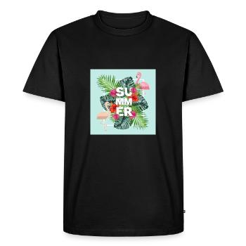 Summer - tropical summer paradise - Men's Premium Organic T-Shirt - black - Front - Nico (187cm)