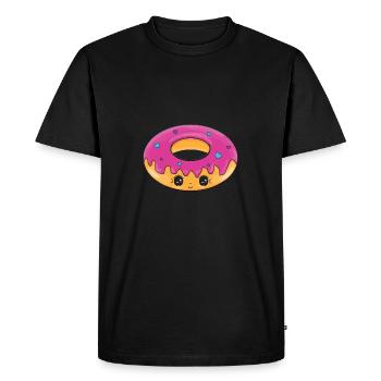Sweet donut with eyes - Men's Premium Organic T-Shirt - black - Front - Nico (187cm)