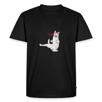 Chat au karaté - T-shirt Premium bio Homme - noir - Devant - Nico (187cm)