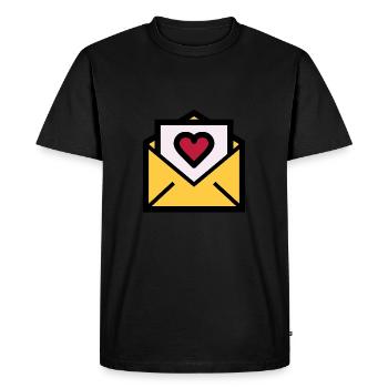Lettre d'amour pour la Saint Valentin - T-shirt Premium bio Homme - noir - Devant - Nico (187cm)
