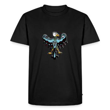 Aigle Tribal Indien Symbole Totem Tatouage Ethno - T-shirt Premium bio Homme - noir - Devant - Nico (187cm)