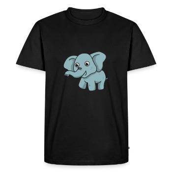 Elephant cartoon gift animal child proboscis cute - Men's Premium Organic T-Shirt - black - Front - Nico (187cm)