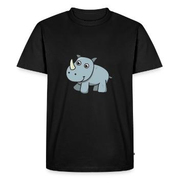 Rhino dessin animé animal cadeau Afrique rhinocéros enfant - T-shirt Premium bio Homme - noir - Devant - Nico (187cm)