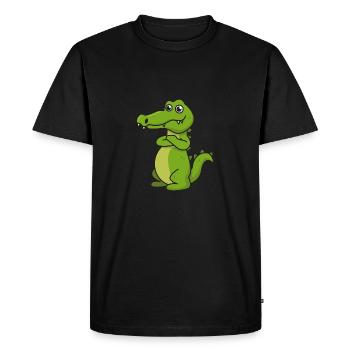 Crocodile cartoon gift crocodile kid lizard animal Nile - Men's Premium Organic T-Shirt - black - Front - Nico (187cm)