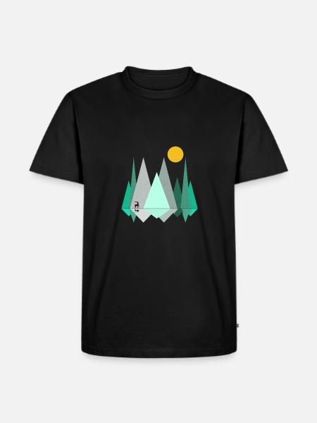 Abstrakter Wald - Männer Premium Bio T-Shirt - Schwarz