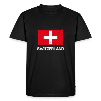 Switzerland Vintage - T-shirt Premium bio Homme - noir - Devant - Nico (187cm)