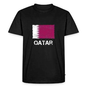 Qatar Vintage - T-shirt Premium bio Homme - noir - Devant - Nico (187cm)