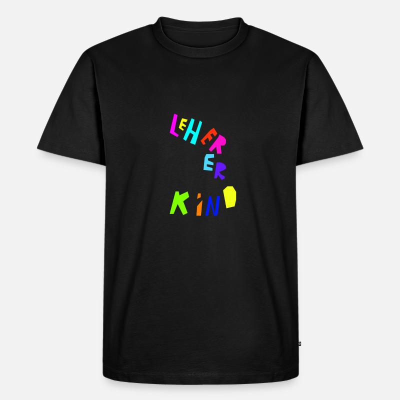Lehrerkind bunt - Männer Premium Bio T-Shirt - Schwarz