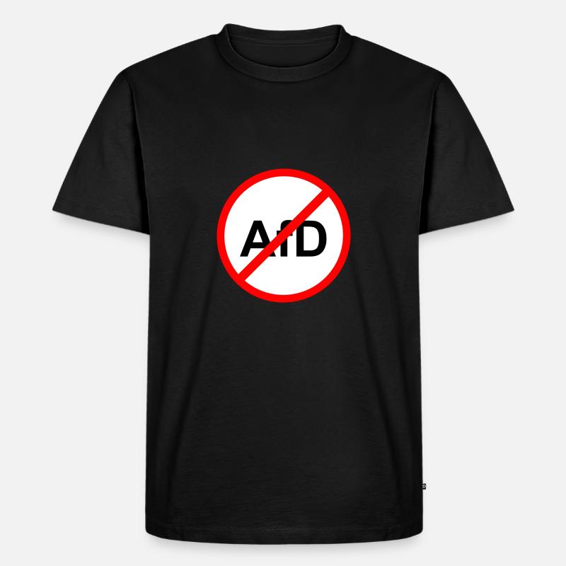 No AfD Straßenschild - Männer Premium Bio T-Shirt - Schwarz