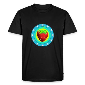 Fraise et coeurs - T-shirt Premium bio Homme - noir - Devant - Nico (187cm)
