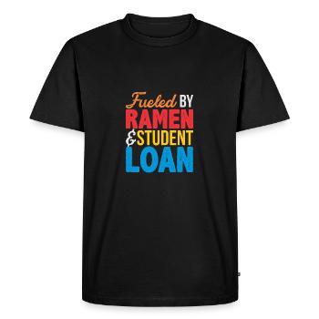 Alimenté par ramen et prêt étudiant - T-shirt Premium bio Homme - noir - Devant - Nico (187cm)