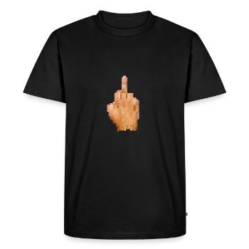 Pixel de doigt moyen censuré - T-shirt Premium bio Homme - noir - Devant - Nico (187cm)