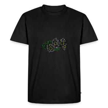 chamomile - Men's Premium Organic T-Shirt - black - Front - Nico (187cm)