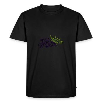 lavender - Men's Premium Organic T-Shirt - black - Front - Nico (187cm)