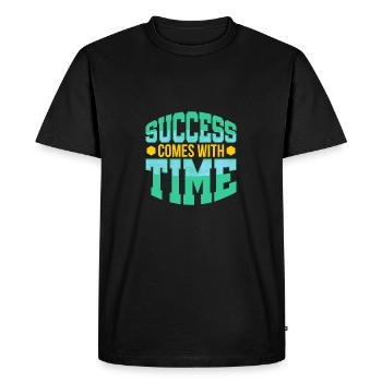Success comes with time - Men's Premium Organic T-Shirt - black - Front - Nico (187cm)