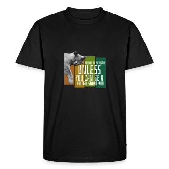 Brit Shorthair Kitten Kitty Cadeau - T-shirt Premium bio Homme - noir - Devant - Nico (187cm)