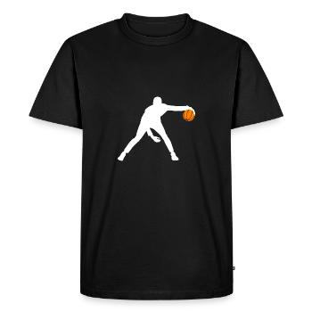Basketball sportif dribble - T-shirt Premium bio Homme - noir - Devant - Nico (187cm)