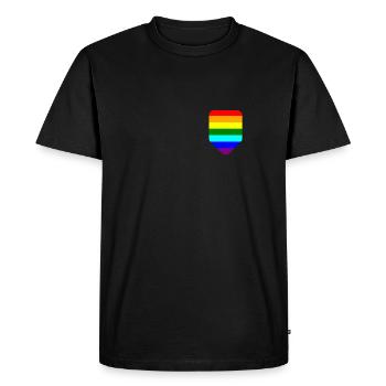 Breast pocket LGTB LGTB Pride Gay - Men's Premium Organic T-Shirt - black - Front - Nico (187cm)