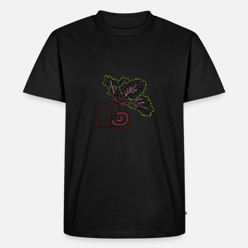 Rote Beete - Männer Premium Bio T-Shirt - Schwarz